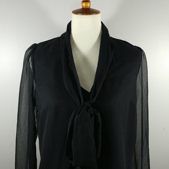 Jessica Simpson Tops - Top: NEW Sheer Long Sleeve Lined Blouse w Bow